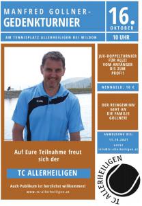 Save the date - Manfred Gollner Gedenkturnier - 16.10.2021